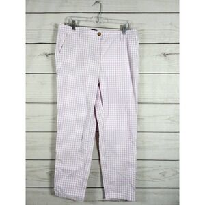 Talbolts Women's Pink Check Relaxed Chino Pants Size‎ 10